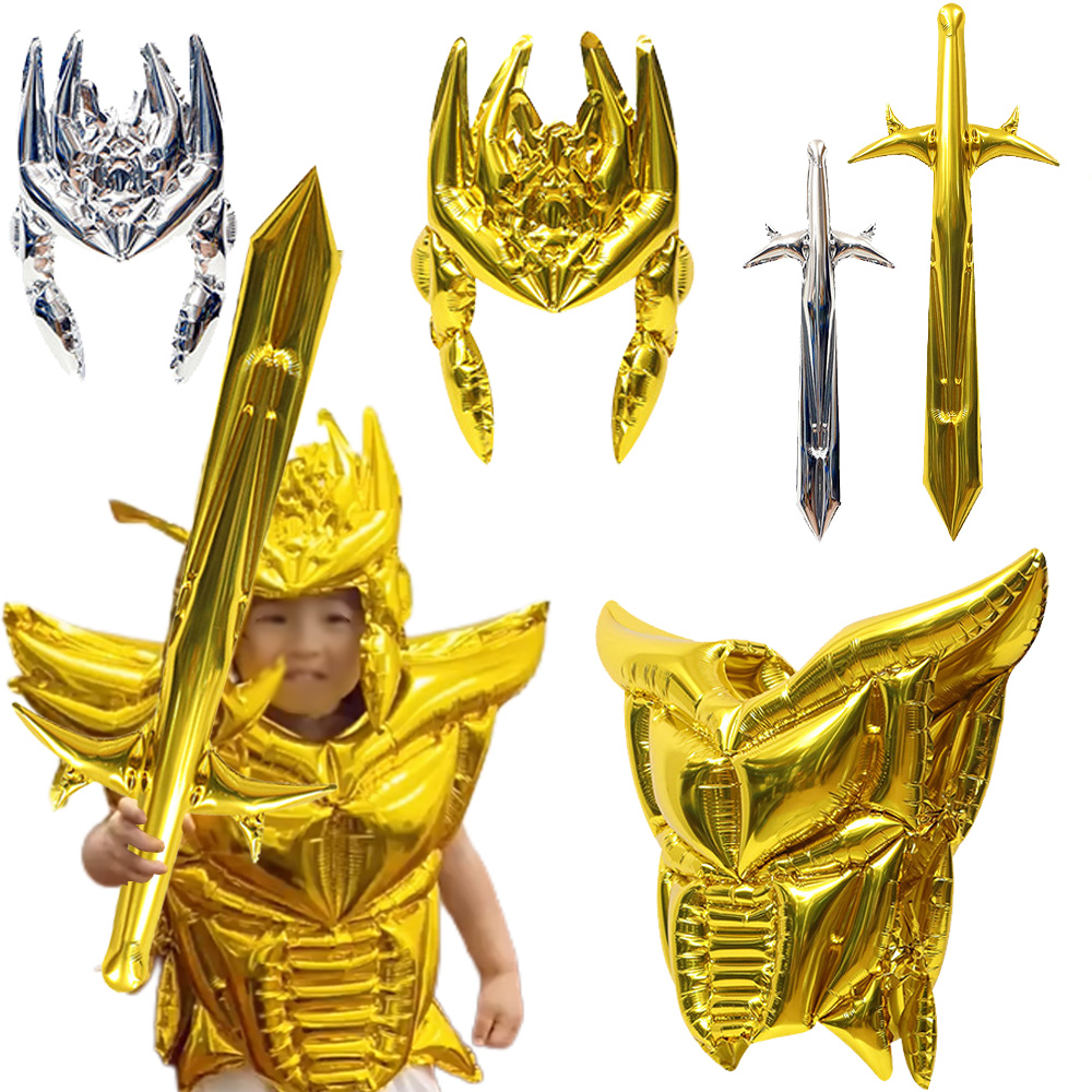 Cosplay Prop Dagger - เสื้อผ้าเด็กบอลลูนดาบหมวกกันน็อกและเกราะ Quipment เด็กอัศวินเสื้อผ้าเด็กชุดคอสเพลย์ปาร์ตี้ตกแต่ง